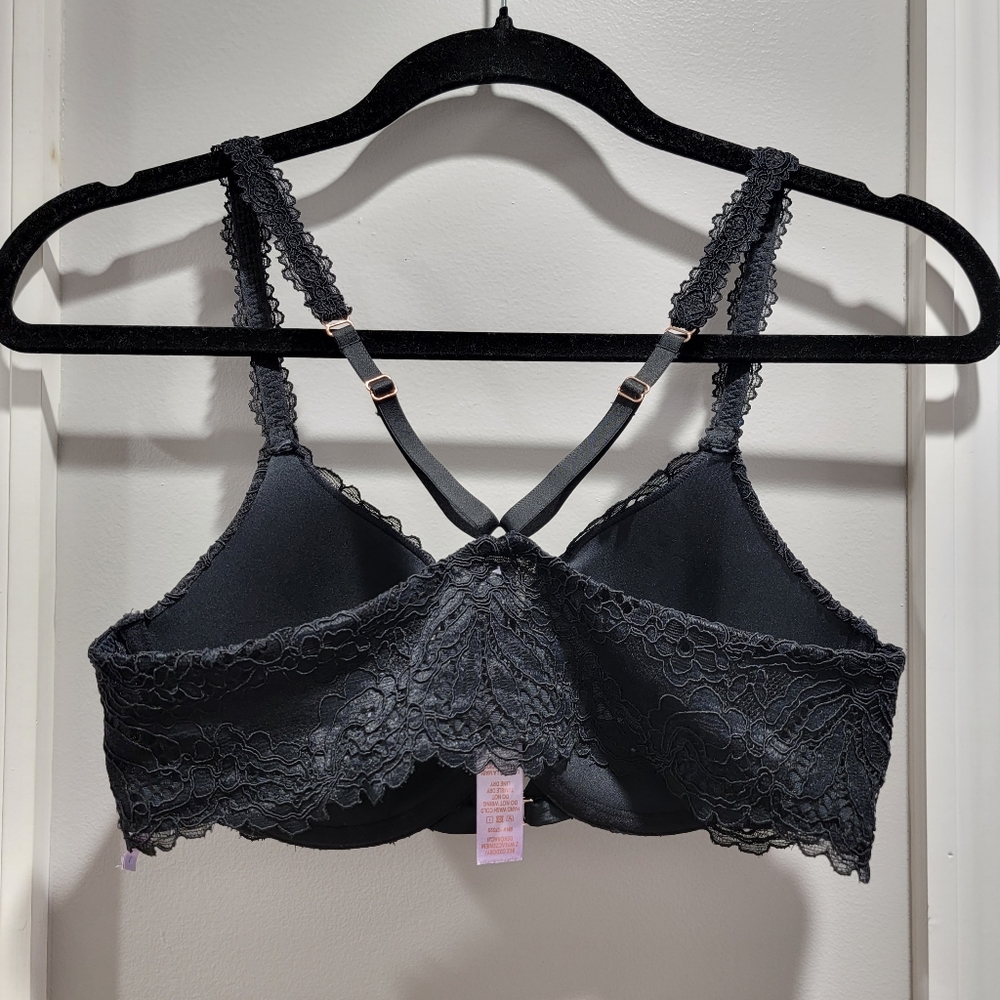 Savage X Fenty Romantic Corded Lace Front-Closure Push-Up Bra Black - Picture 13 of 17
